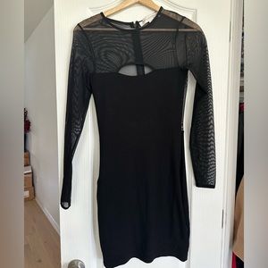 French Connection Dress with Mesh Sleeves and Mesh Back
